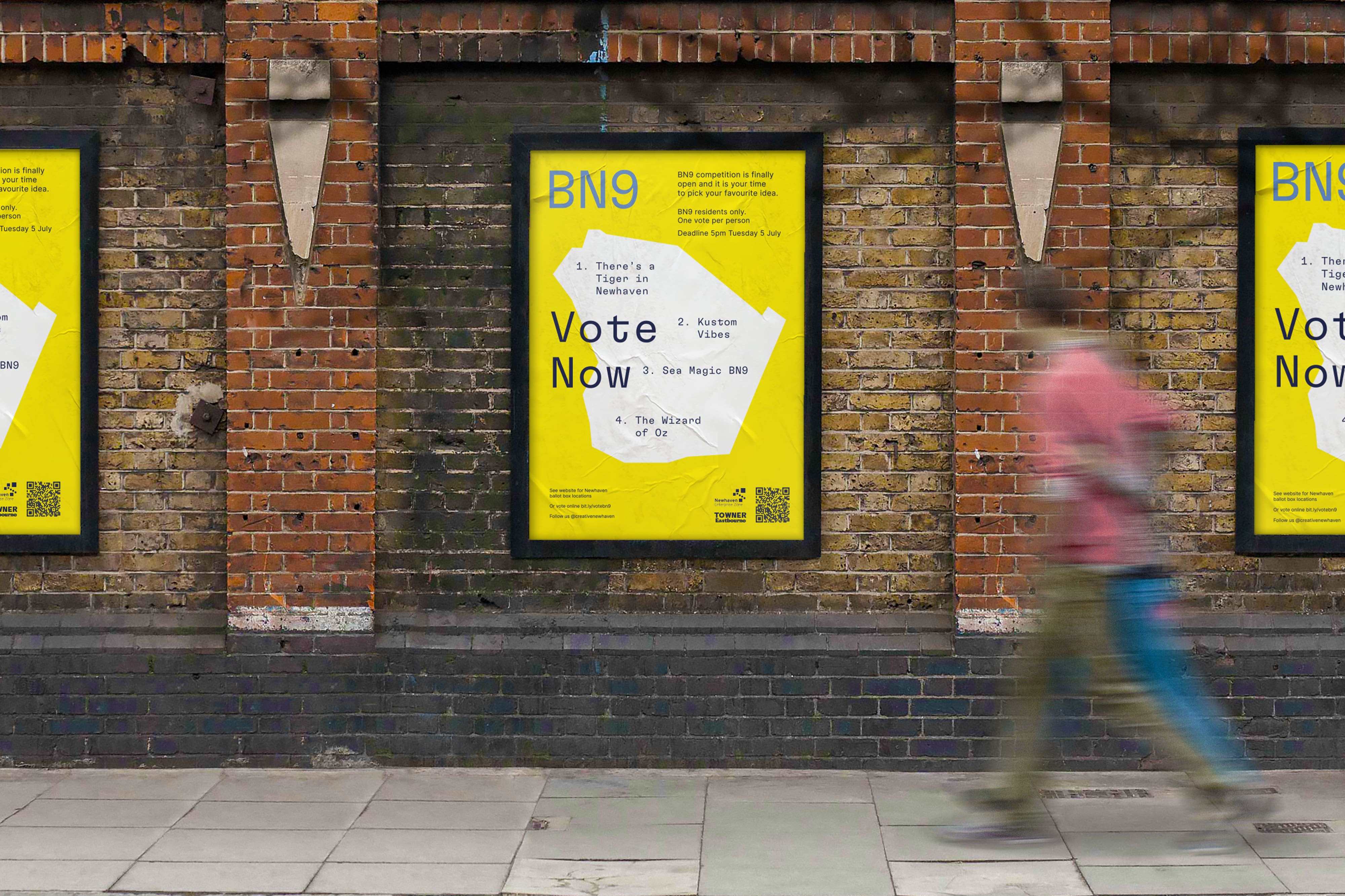 Two Pens created a poster using the branding designed for Newhavens BN9 programme 