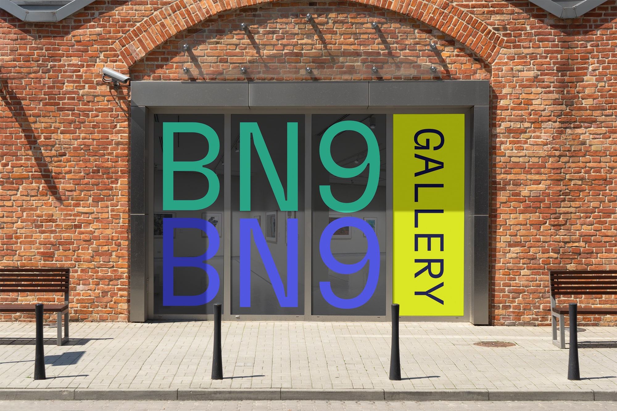 BN9 Gallery window vinyl sticker design