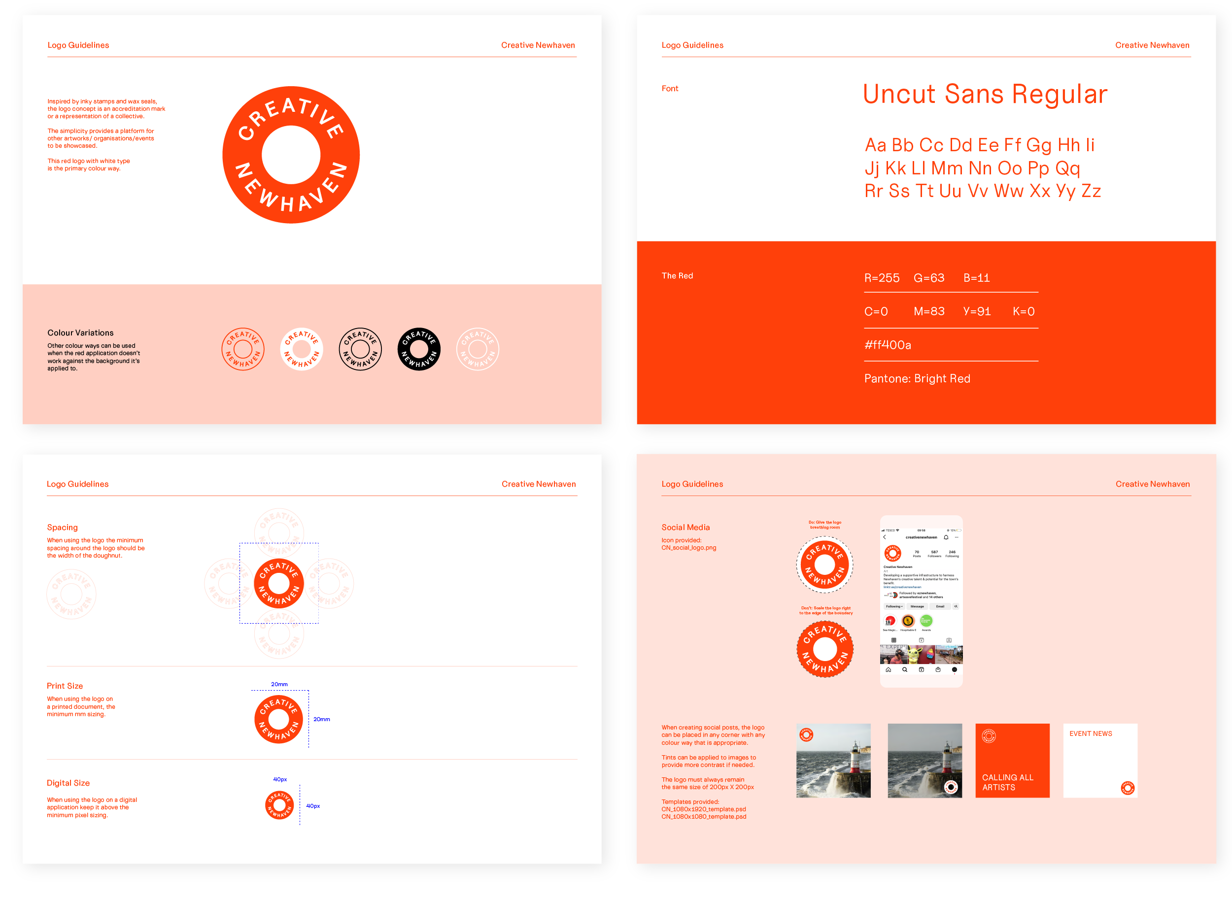 Brand guidelines for Newhaven Creative design by Two Pens