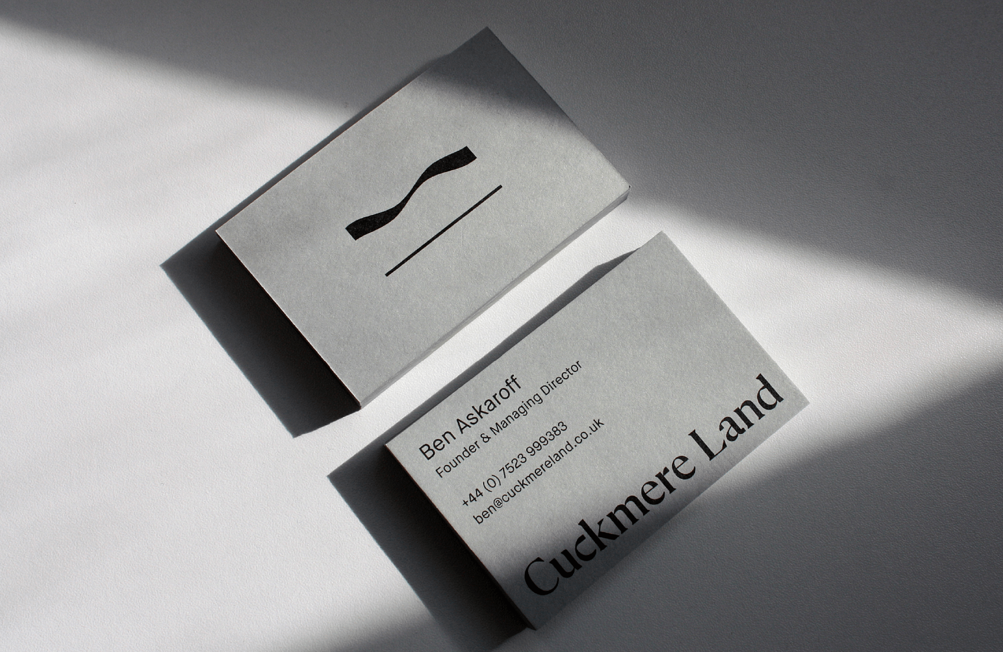 Business cards on Colorplan Real Grey 