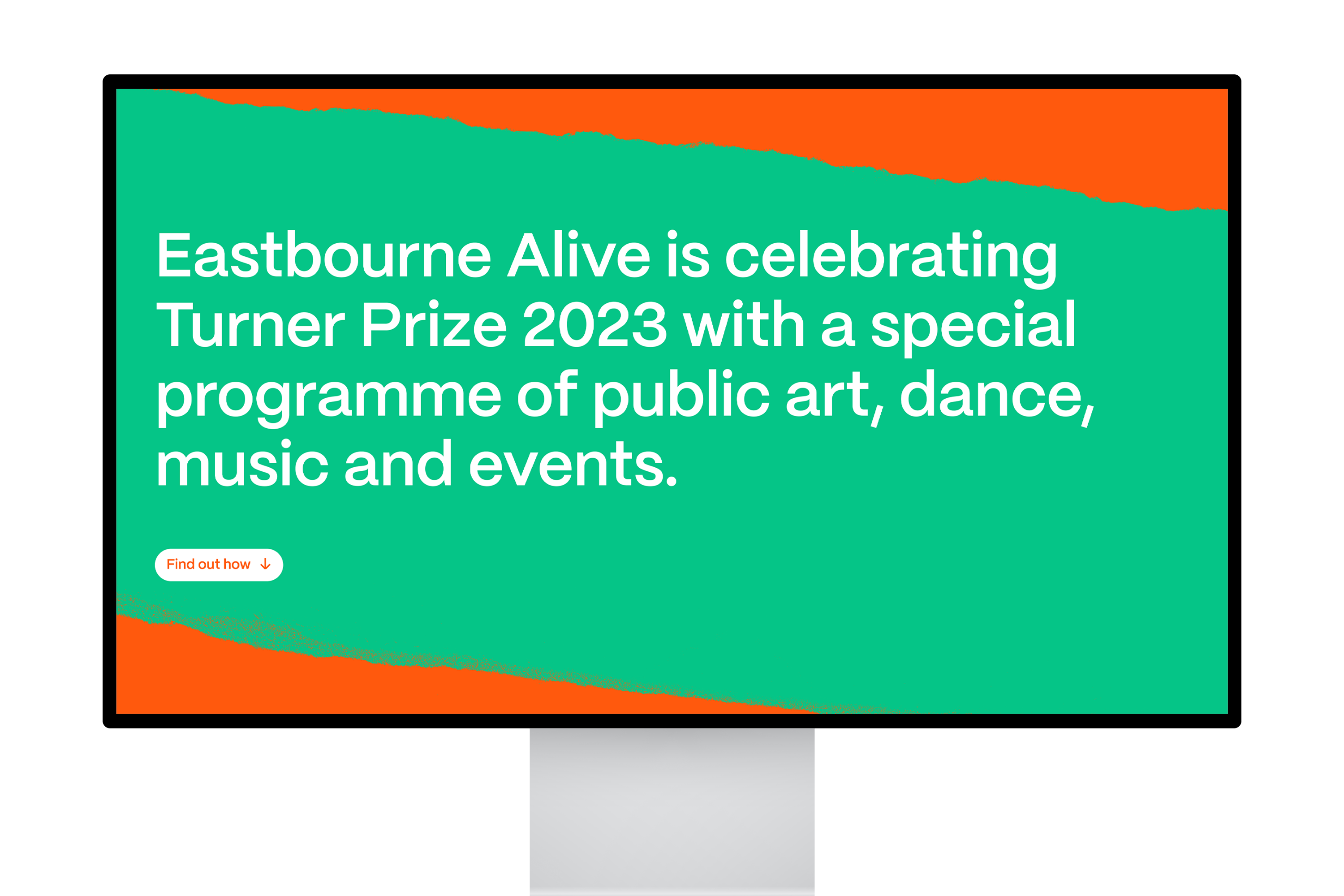 Desktop home page of Eastbourne Alive responsive website design and build by Two Pens. 