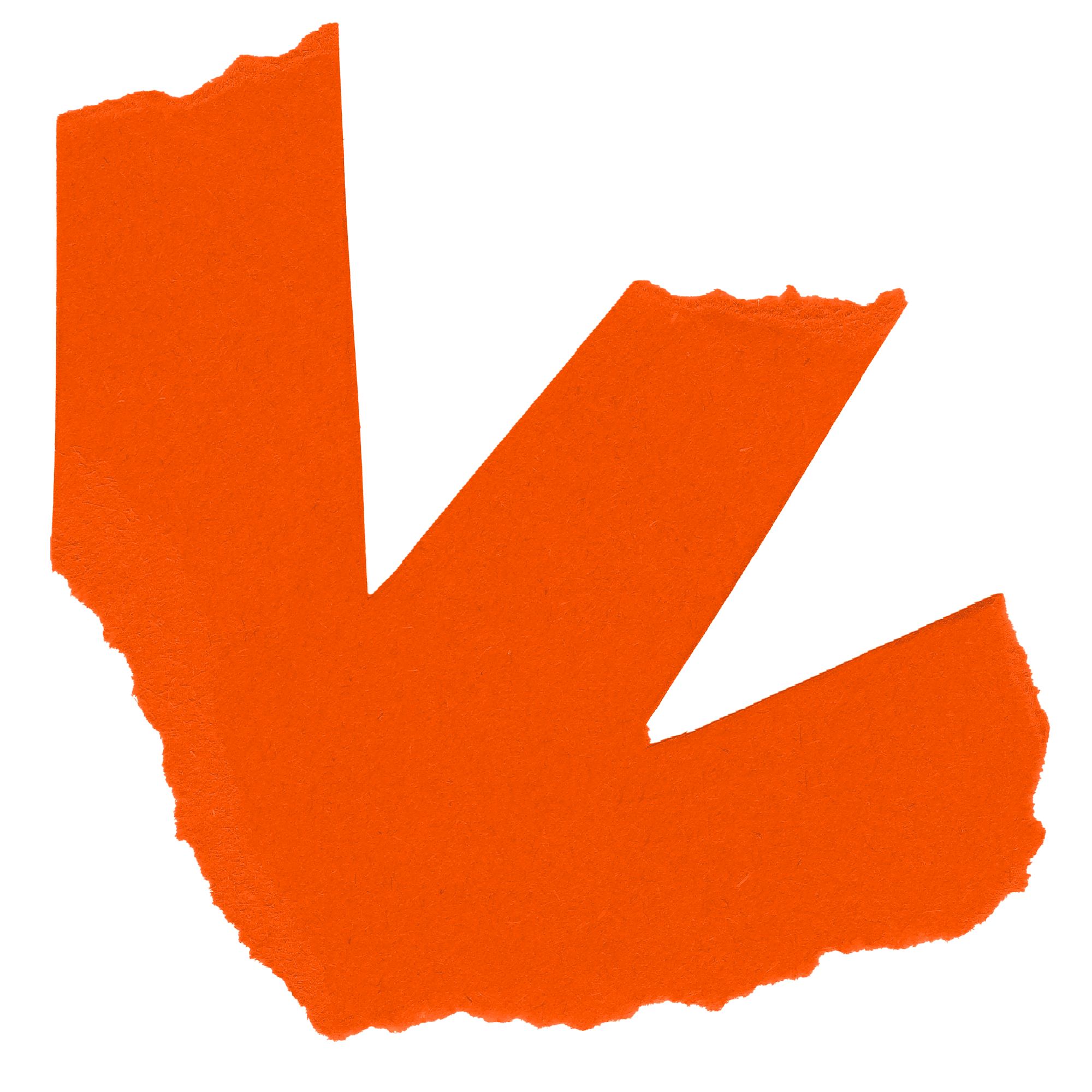 An orange torn paper shape made by Two Pens to be used for the Eastbourne Alive visual identity