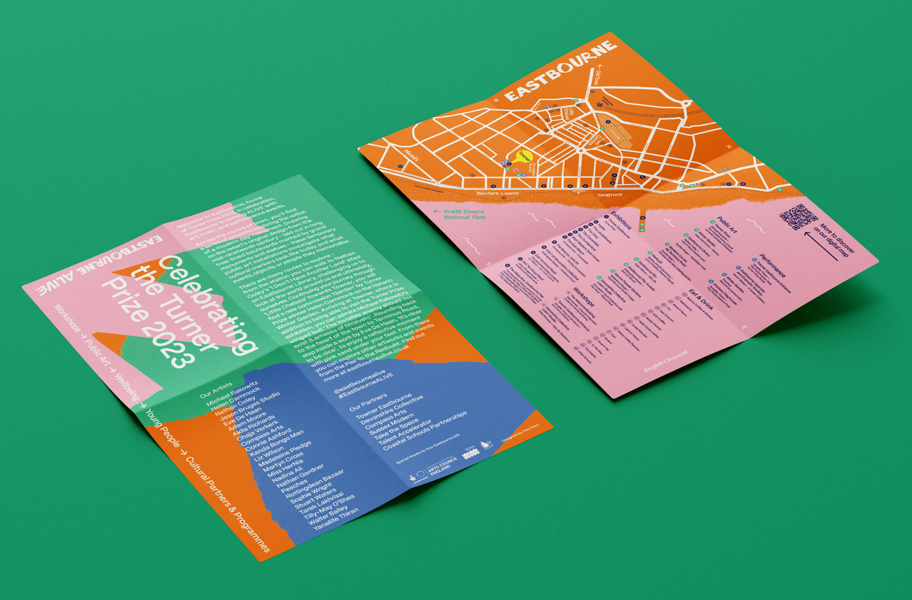 Eastbourne ALIVE printed map, designed by Two Pens