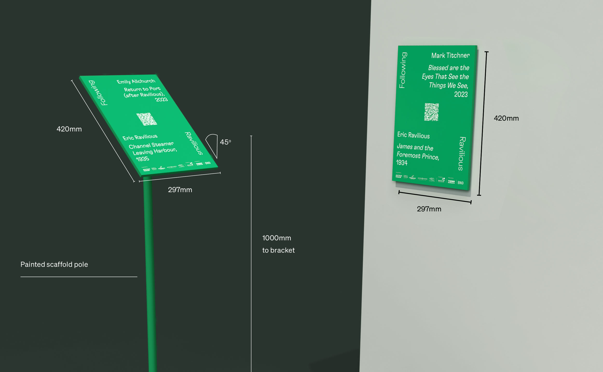 Interpretation boards created for signage for Following Ravilious Newhaven public art trail. 