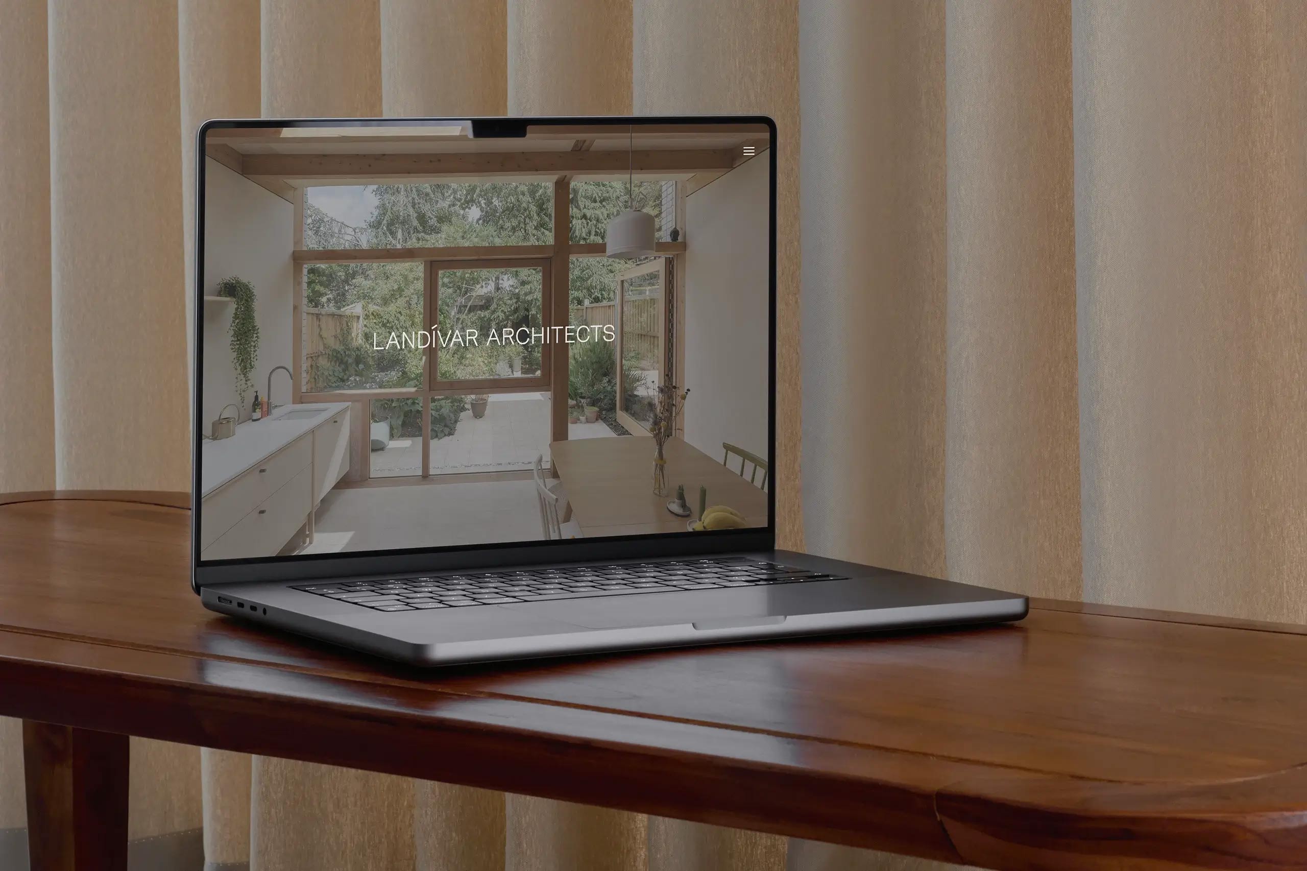 Website of Landívar Architects, showing brand identity by Two Pens