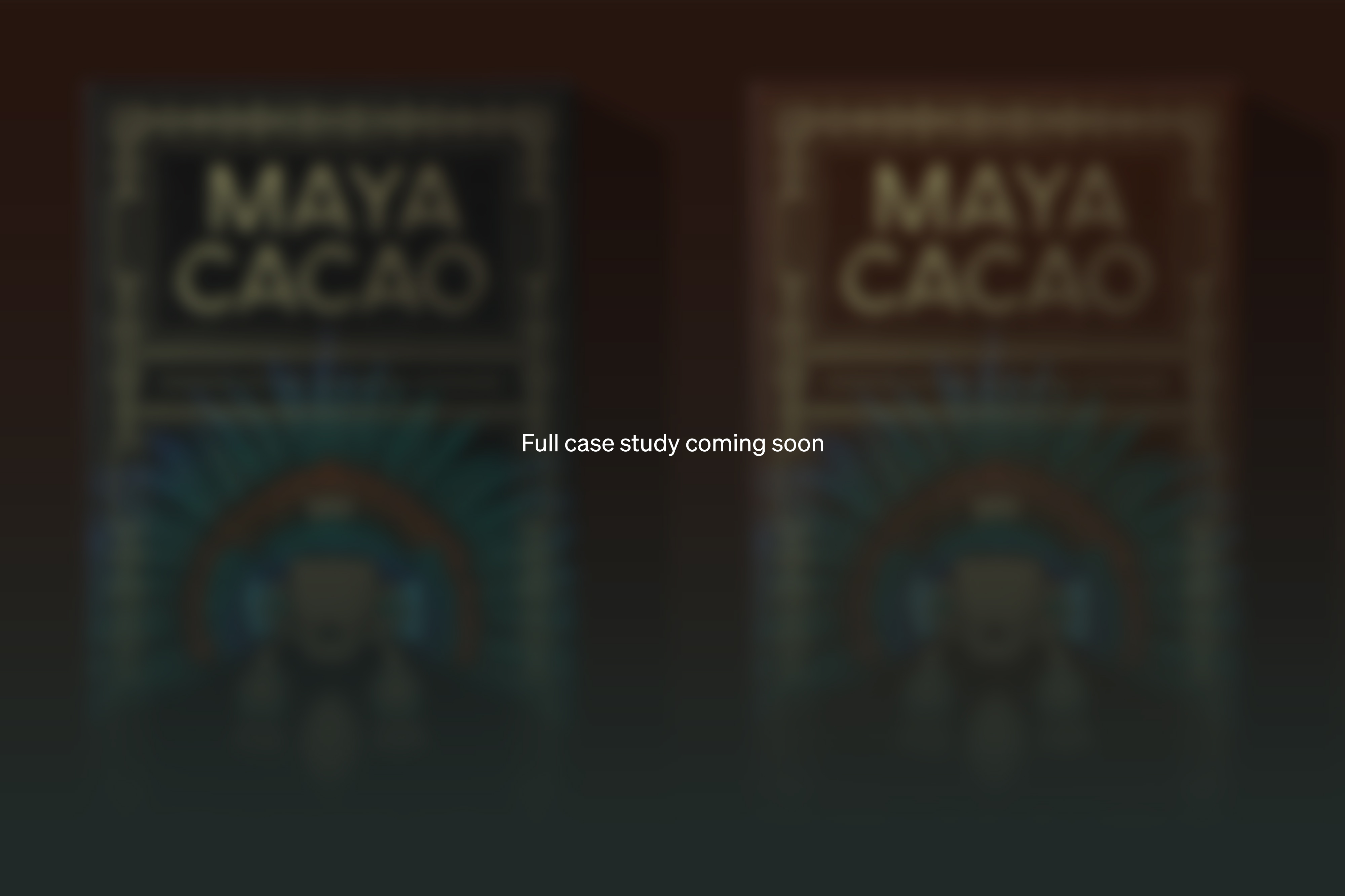 Blurred image of colourful coffee bags with the words 'Full case study coming soon' written over the image.