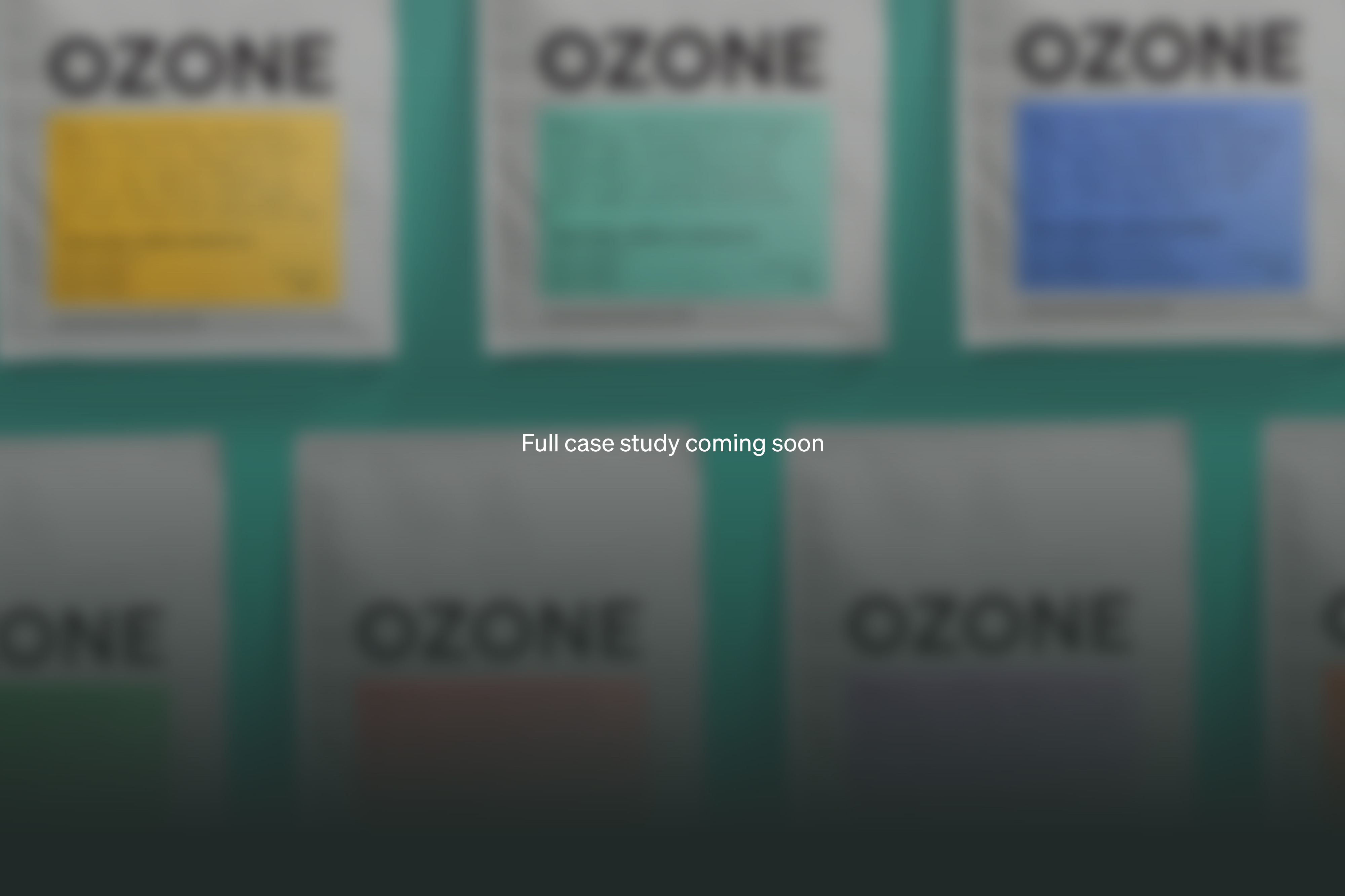 Blurred image of colourful coffee bags with the words 'Full case study coming soon' written over the image.