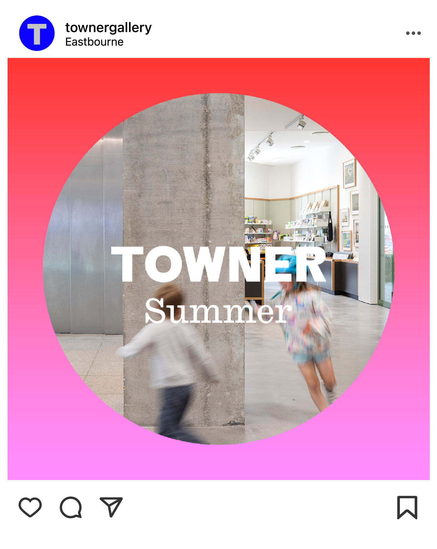 Towner Summer visual identity featuring on Towner Eastbourne social media