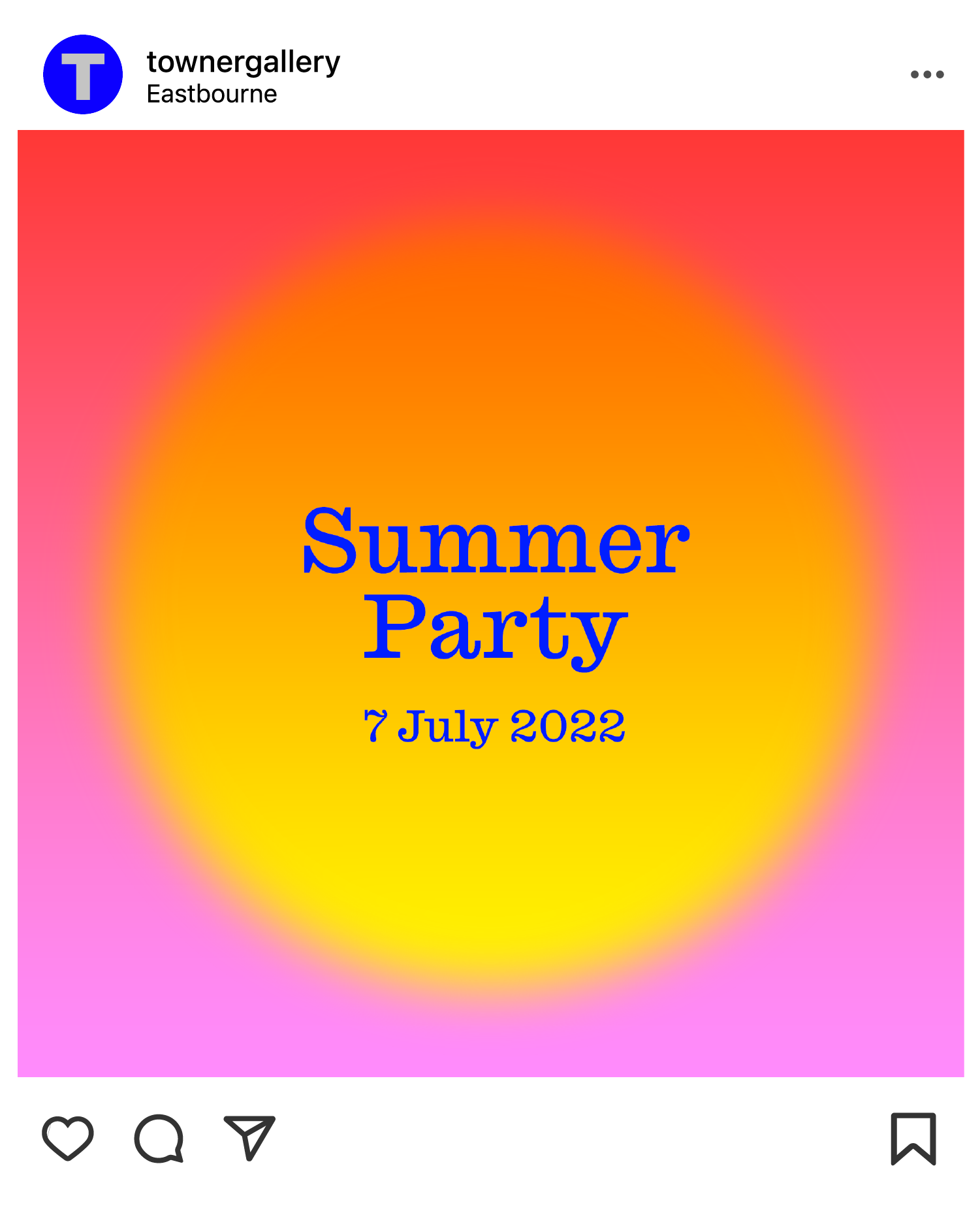 Towner Summer visual identity featuring on Towner Eastbourne social media
