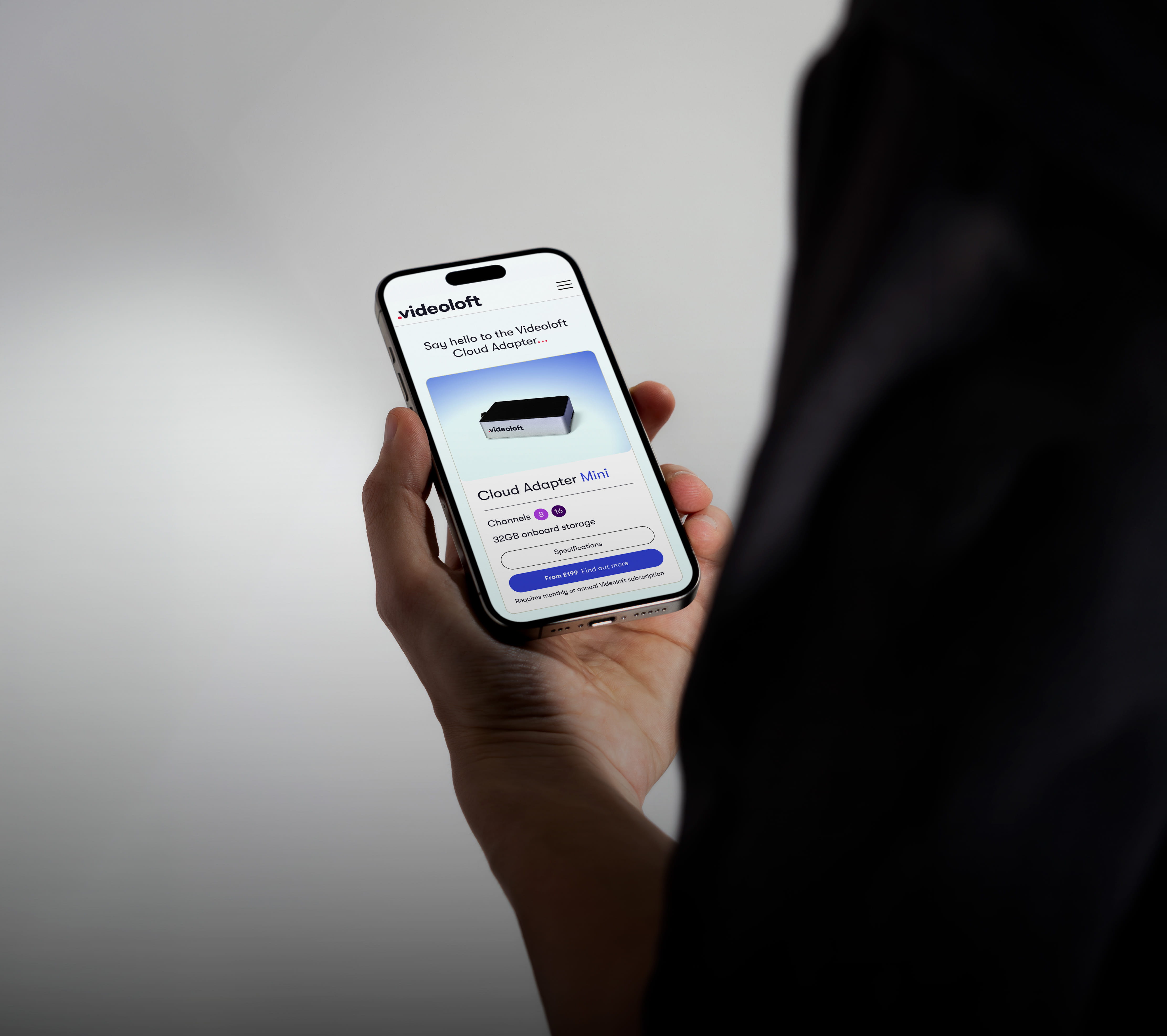 Videoloft website home page viewed on laptop